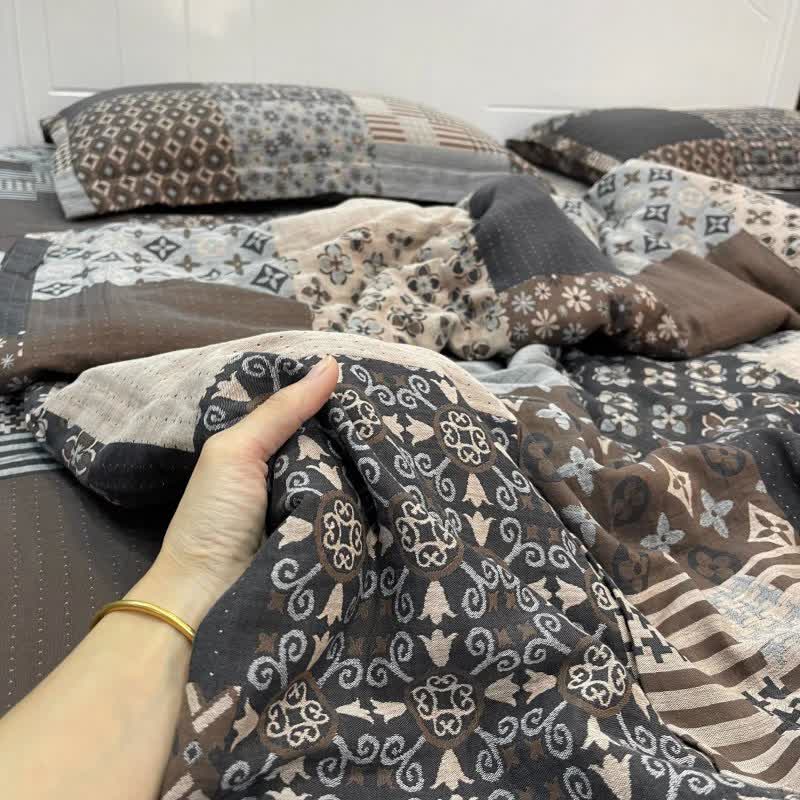 Vintage Patchwork Cotton Double Gauze Bedding - image 1