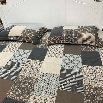 Vintage Patchwork Cotton Double Gauze Bedspread - image 1