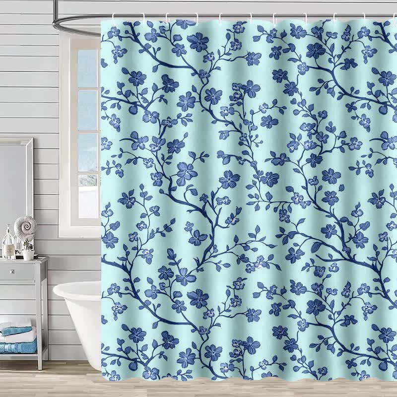 Floral Branch Print Shower Curtain - Lake Green - 90"W x 71"L - image 6