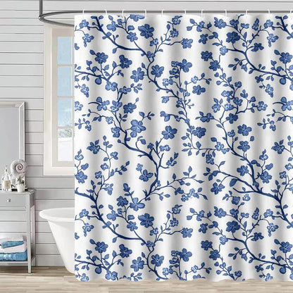 Floral Branch Print Shower Curtain - White - 90"W x 71"L - image 2