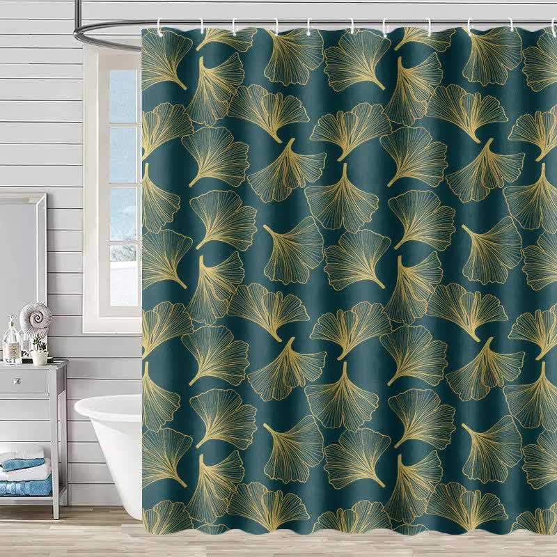 Ginkgo Botanical Print Shower Curtain - Green - 90"W x 71"L - image 2