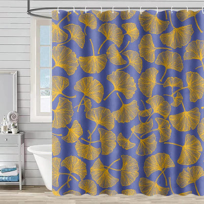 Artistic Ginkgo Leaf Print Shower Curtain - Purple - 90"W x 71"L - image 4