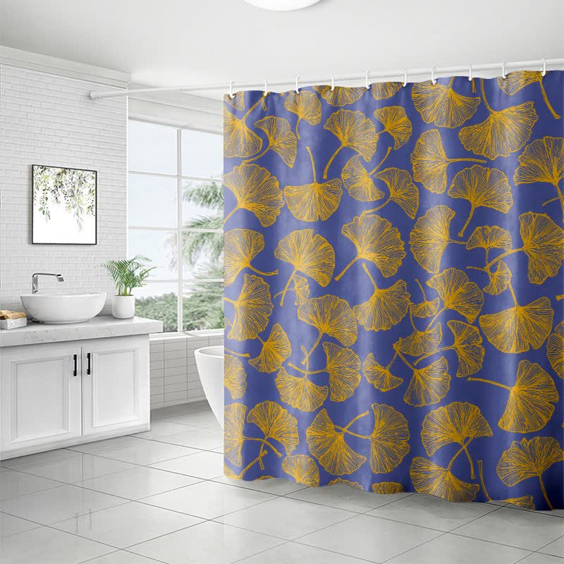 Artistic Ginkgo Leaf Print Shower Curtain - image 5