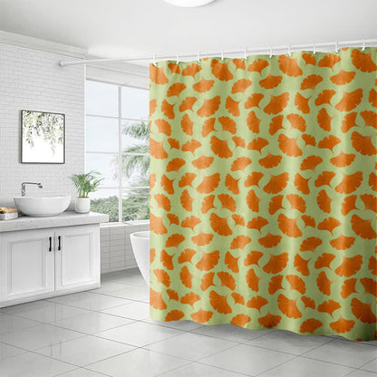 Orange Ginkgo Leaf Print Shower Curtain - image 5