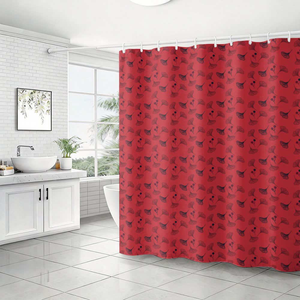 Country Ginkgo Leaf Print Shower Curtain - image 3