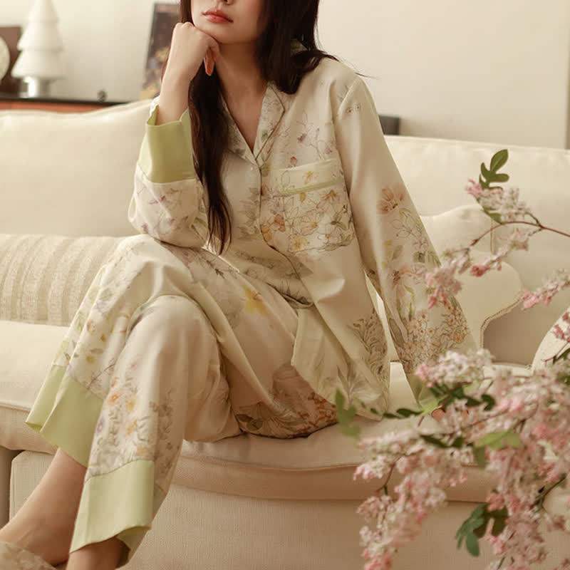 Pastoral Floral Long Sleeve Loungewear Set - image 1