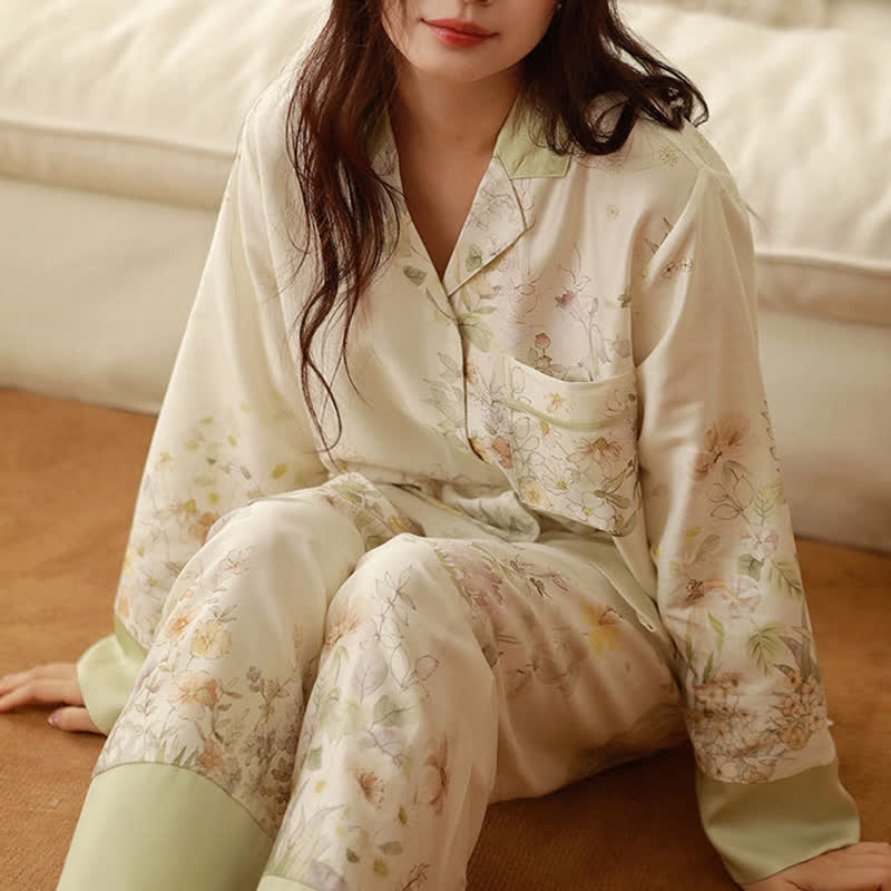 Pastoral Floral Long Sleeve Loungewear Set - image 6