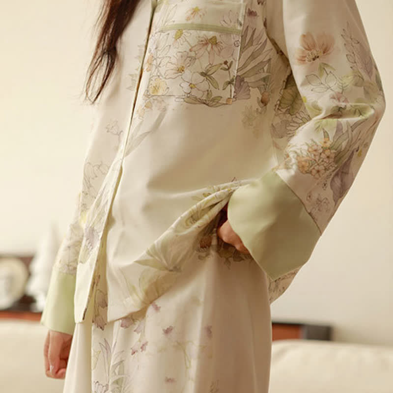 Pastoral Floral Long Sleeve Loungewear Set - image 8