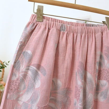 Peony Mandarin Collar Cotton Pajama Set - image 8