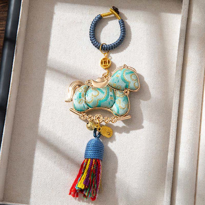 Handmade Oriental Horse Decorative Hanging Ornament - Blue - 2PCS - 1.97"W x 5.79"L - image 8