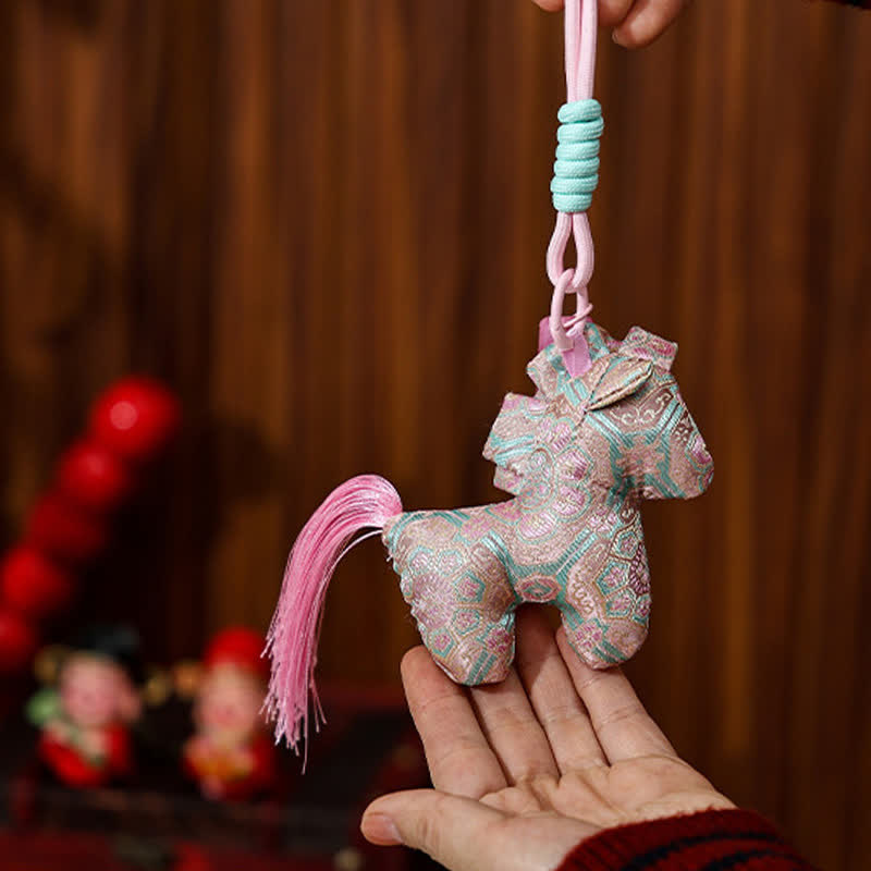 Vintage Zodiac Horse Hanging Ornament - Pink - 4PCS - 4.33"W x 9.05"L - image 2