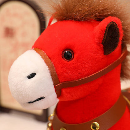Red Zodiac Horse Decorative Plush Toy - image 7