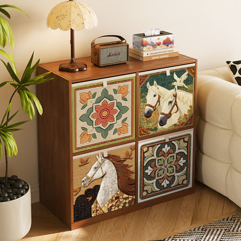 Vintage Horse & Bird Foldable Storage Bag - image 2