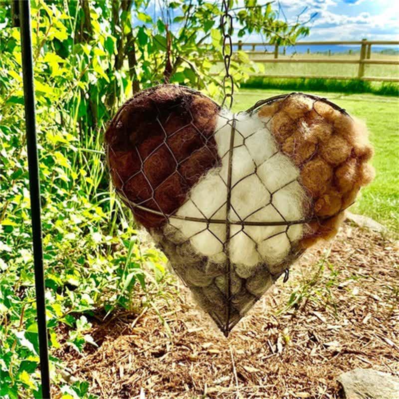 Handmade Bird Nesting Heart Hanging Ornament - image 1