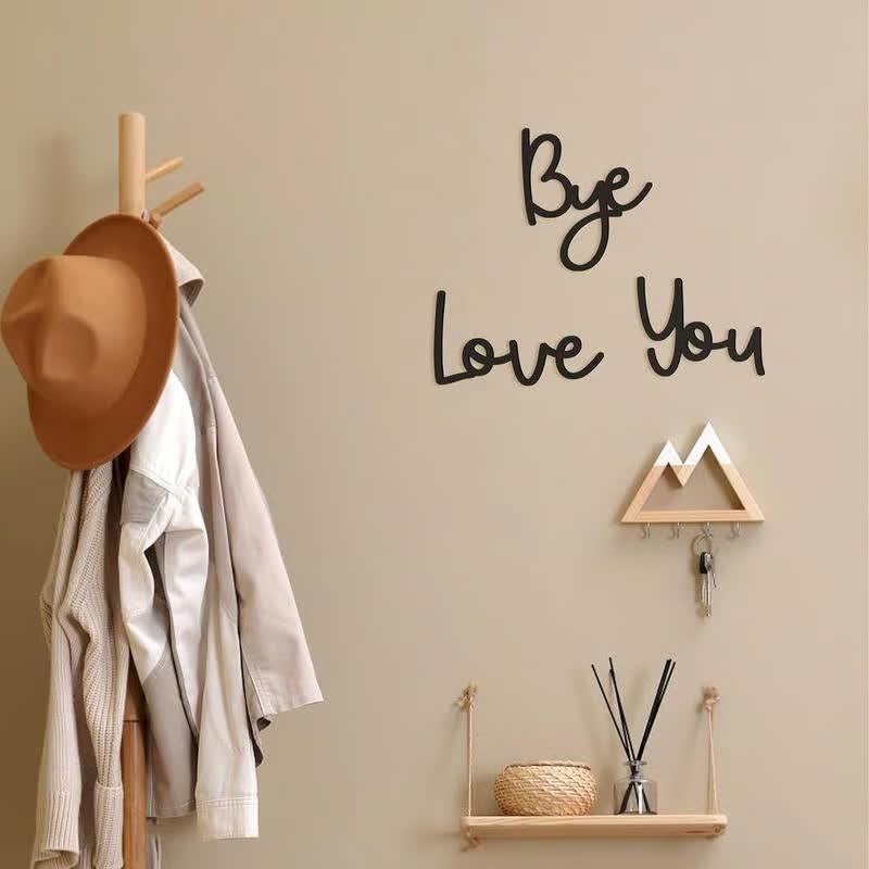 Wooden Wall Hanging Sign Decoration - Black - 4PCS - image 0