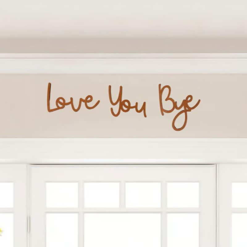 Wooden Wall Hanging Sign Decoration - Brown - 4PCS - image 6