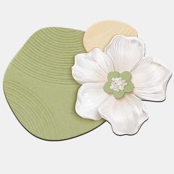 Floral Inspired Diatom Mud Bath Mat - Green - 31"x 47" - image 2