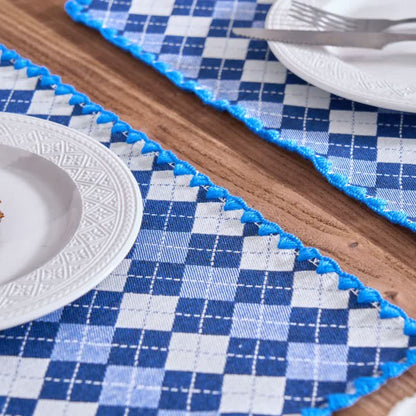 Diamond Check Jacquard Fabric Placemat(4PCS) - image 8