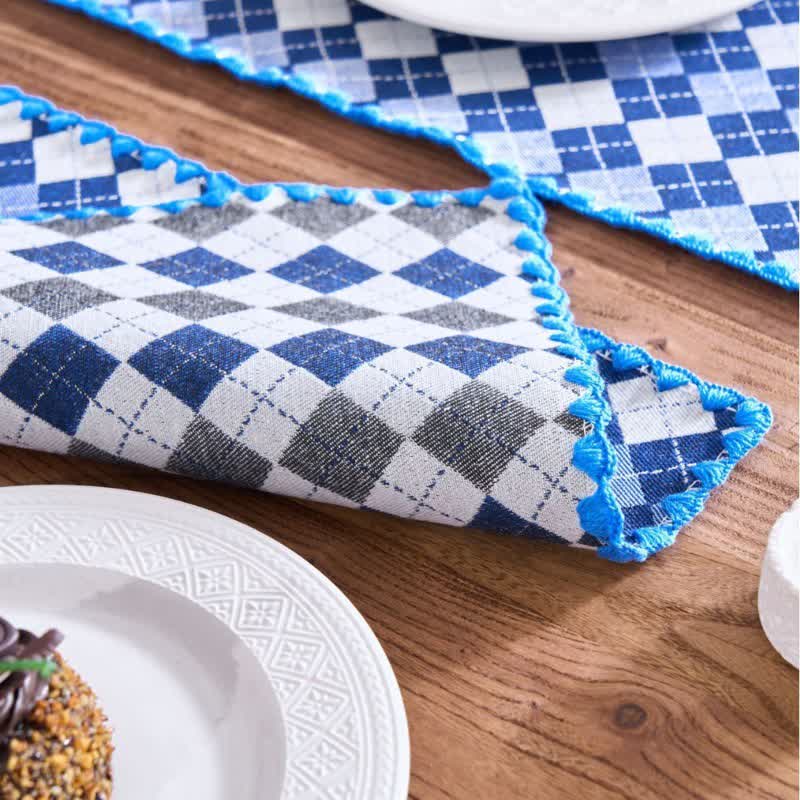 Diamond Check Jacquard Fabric Placemat(4PCS) - image 9