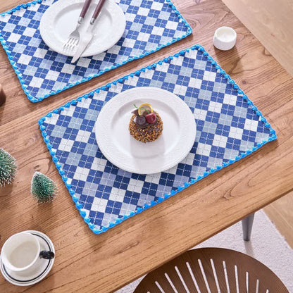 Diamond Check Jacquard Fabric Placemat(4PCS) - image 4