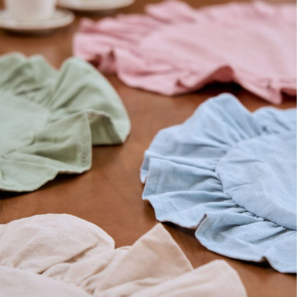 Minimalist Solid Color Ruffled Edge Placemat(4PCS) - image 2