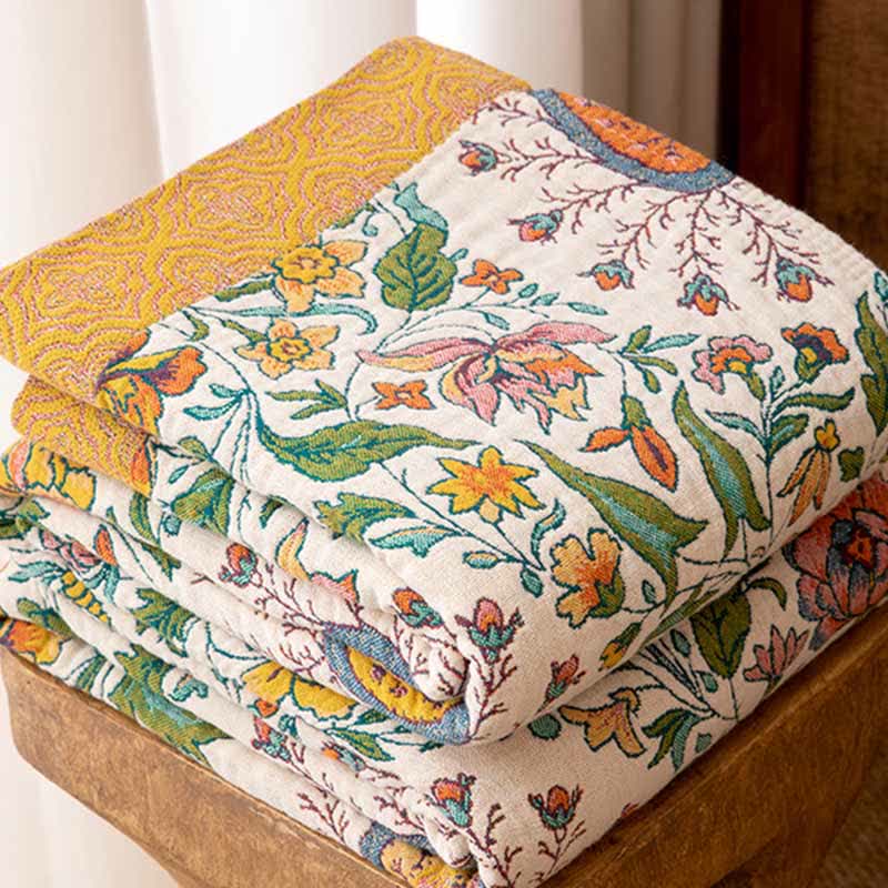Reversible Paisley & Floral Cotton Gauze Blanket - image 2
