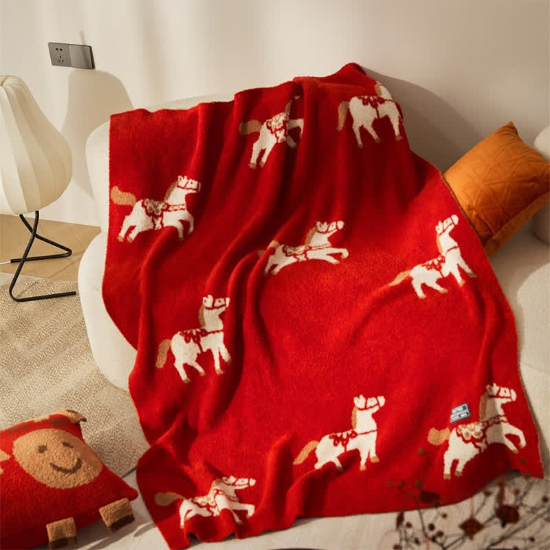 Year of the Horse Fleece Throw Blanket - image 1