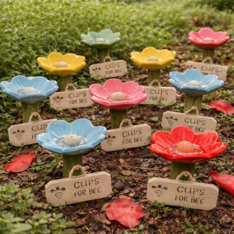 Flower-Shaped Resin Bee Watering Station - image 0