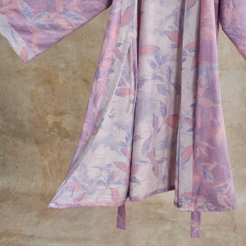 Natural Leaf Cotton Gauze Kimono Robe - image 17