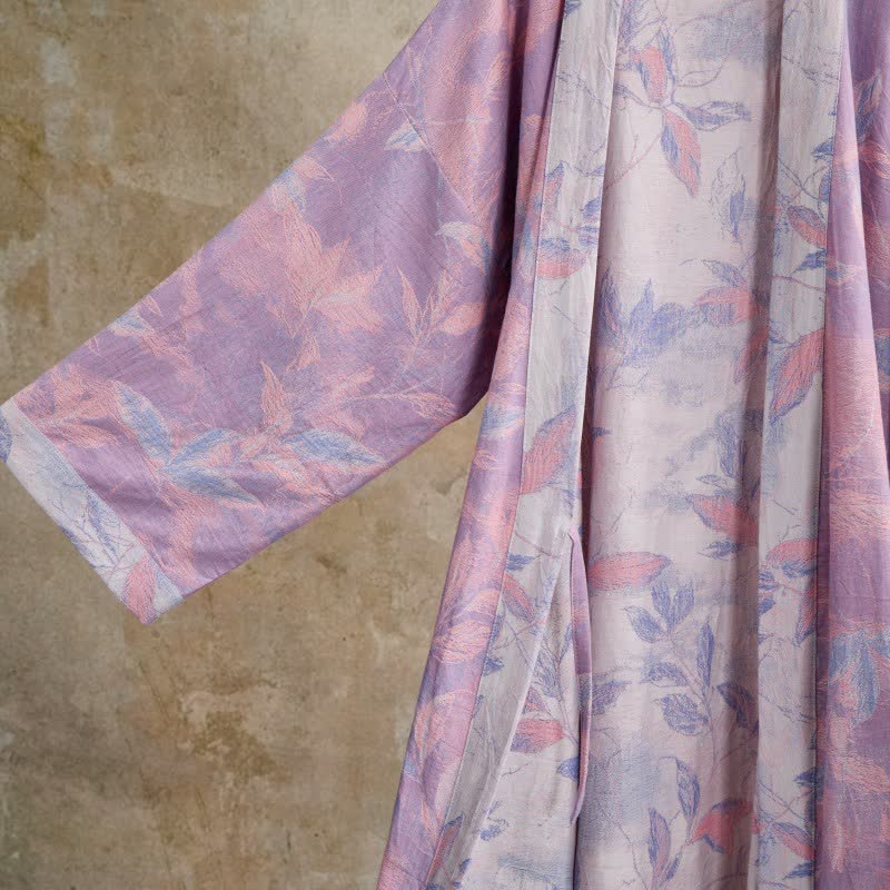 Natural Leaf Cotton Gauze Kimono Robe - image 16