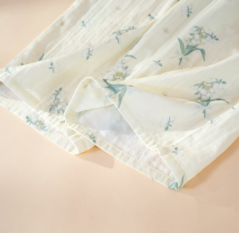 Bellflower Floral Cotton Gauze Pajama Set - image 8