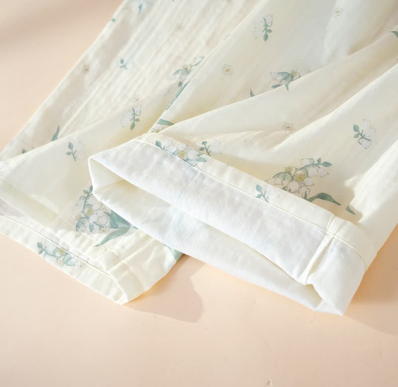 Bellflower Floral Cotton Gauze Pajama Set - image 9
