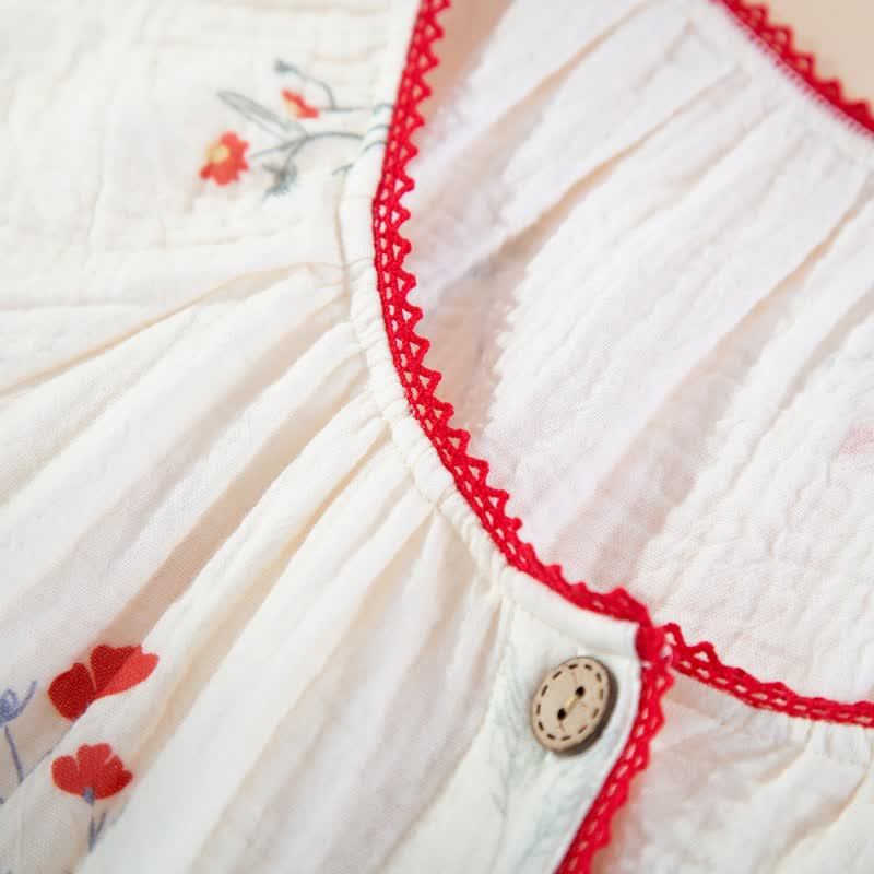 Country Floral Cotton Gauze Pajama Set - image 3