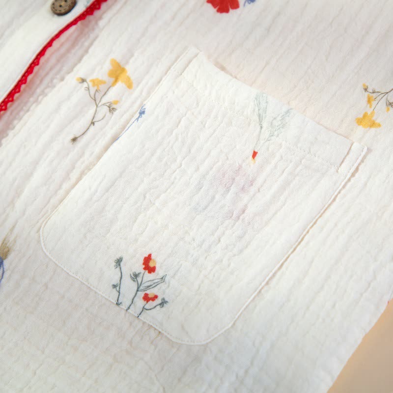 Country Floral Cotton Gauze Pajama Set - image 4