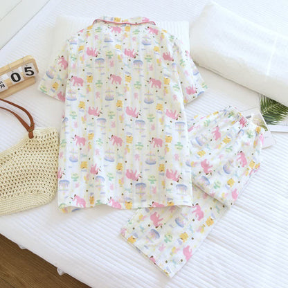 Elephant Playground Cotton Gauze Pajama Set - image 6
