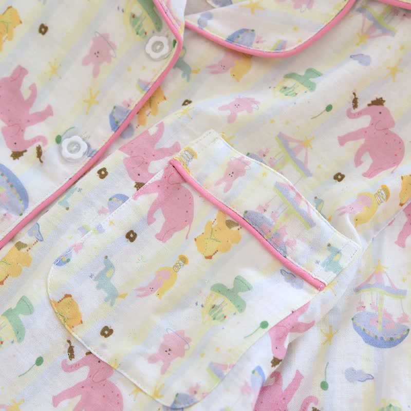 Elephant Playground Cotton Gauze Pajama Set - image 8