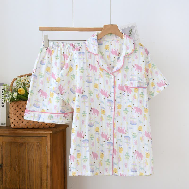 Elephant Playground Cotton Gauze Pajama Set - Beige - Pajama & Shorts - XXL - image 0
