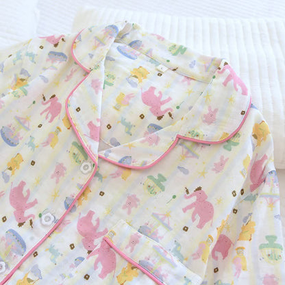 Elephant Playground Cotton Gauze Pajama Set - image 7