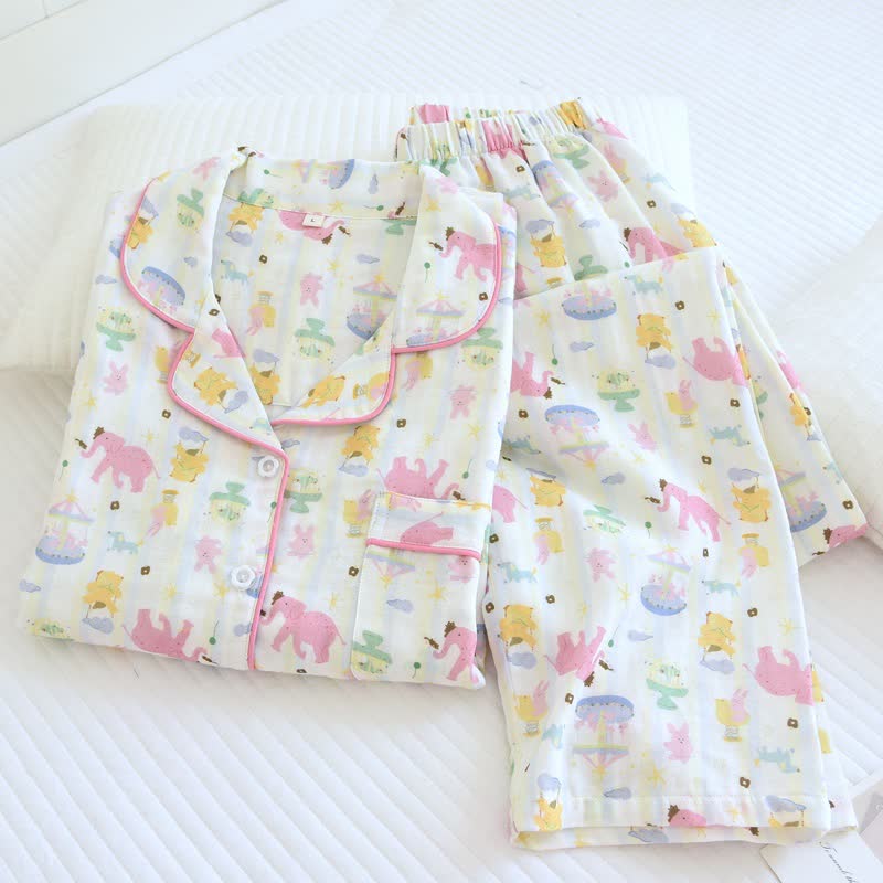 Elephant Playground Cotton Gauze Pajama Set - image 5