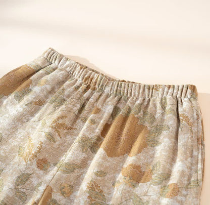 Vintage Floral Mandarin Collar Cotton Pajama Set - image 8