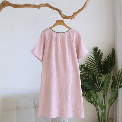 Minimalist Oriental Style Cotton Gauze Nightdress - image 5