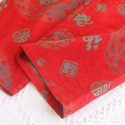 Auspicious Mandarin Collar Cotton Pajama Set - image 8