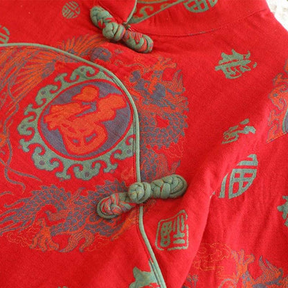 Auspicious Mandarin Collar Cotton Pajama Set - image 4