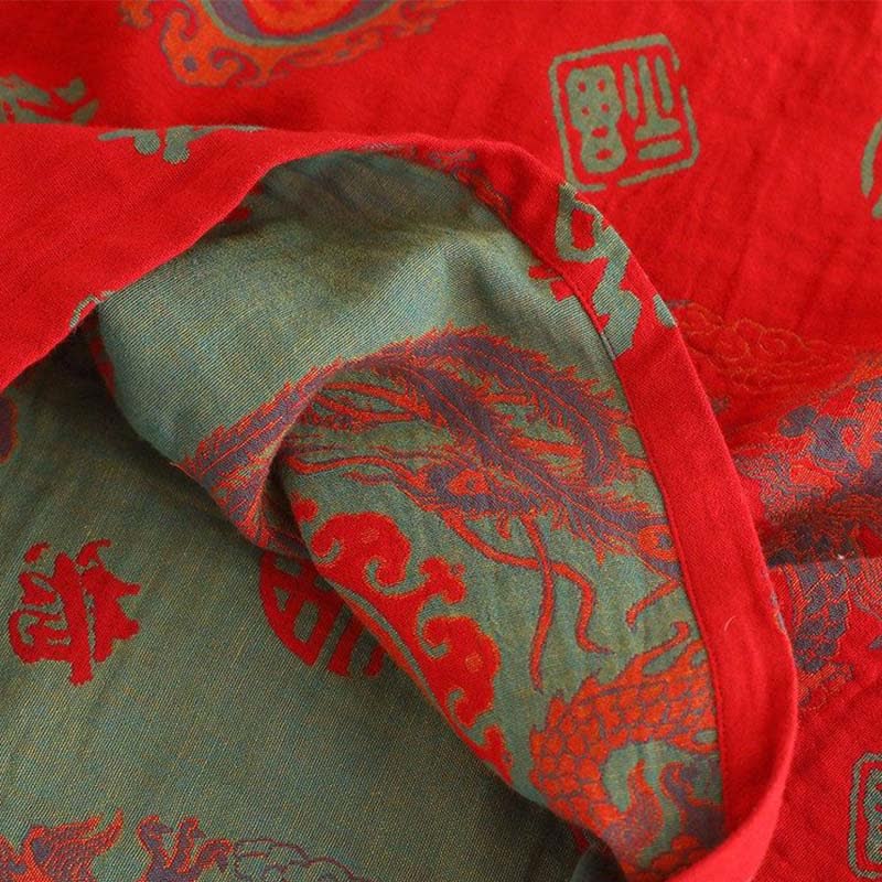 Auspicious Mandarin Collar Cotton Pajama Set - image 5