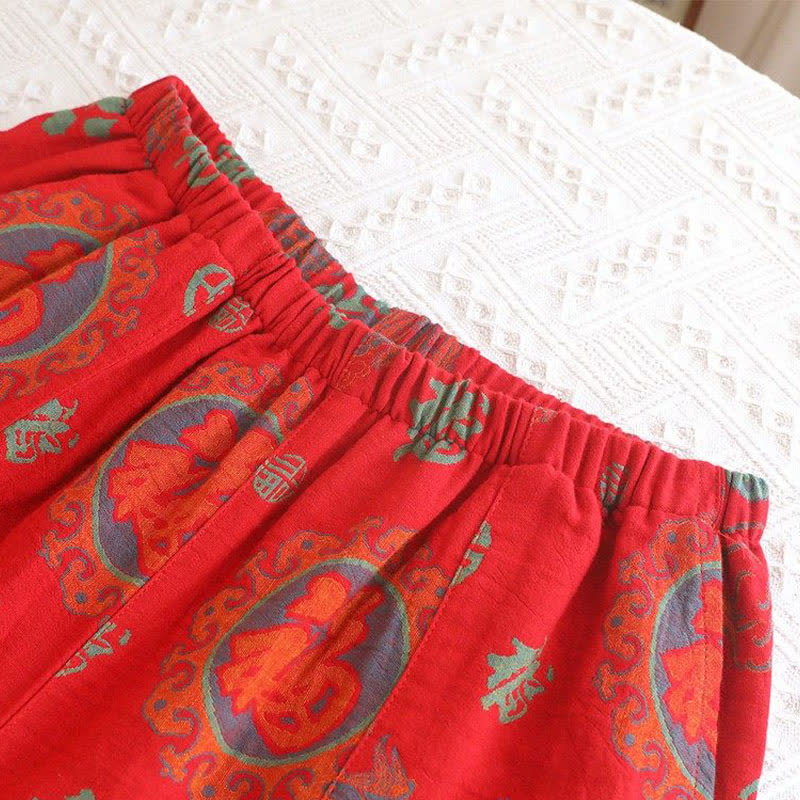 Auspicious Mandarin Collar Cotton Pajama Set - image 6