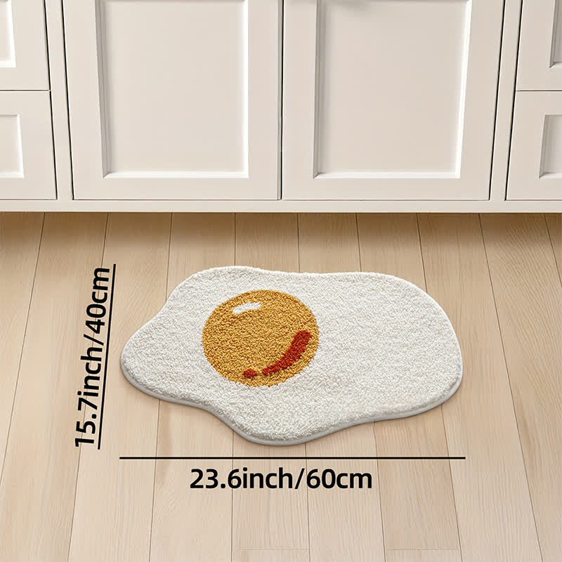 Fried Egg Shaped Flocked Rug - image 7