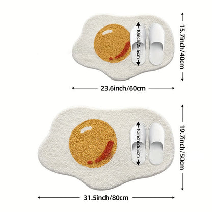 Fried Egg Shaped Flocked Rug - image 6