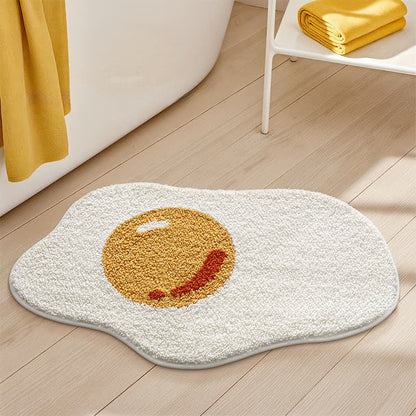 Fried Egg Shaped Flocked Rug - image 3