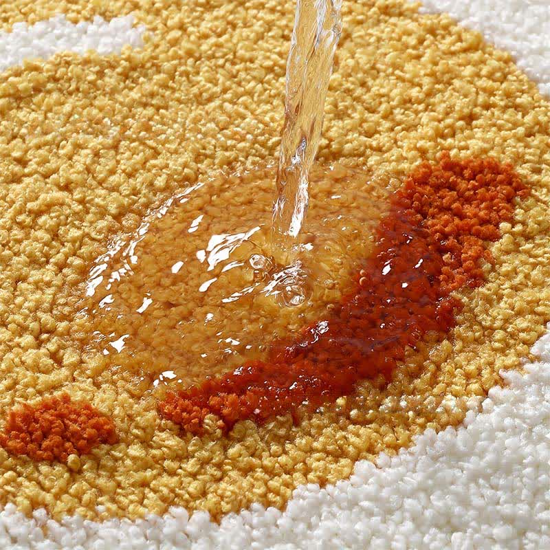 Fried Egg Shaped Flocked Rug - image 4