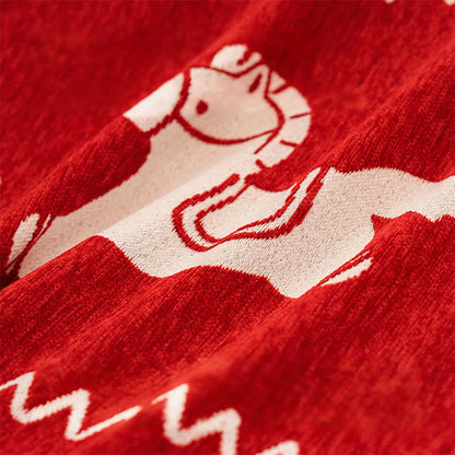 New Year Chenille Sofa Cover with Lucky Horse - image 8